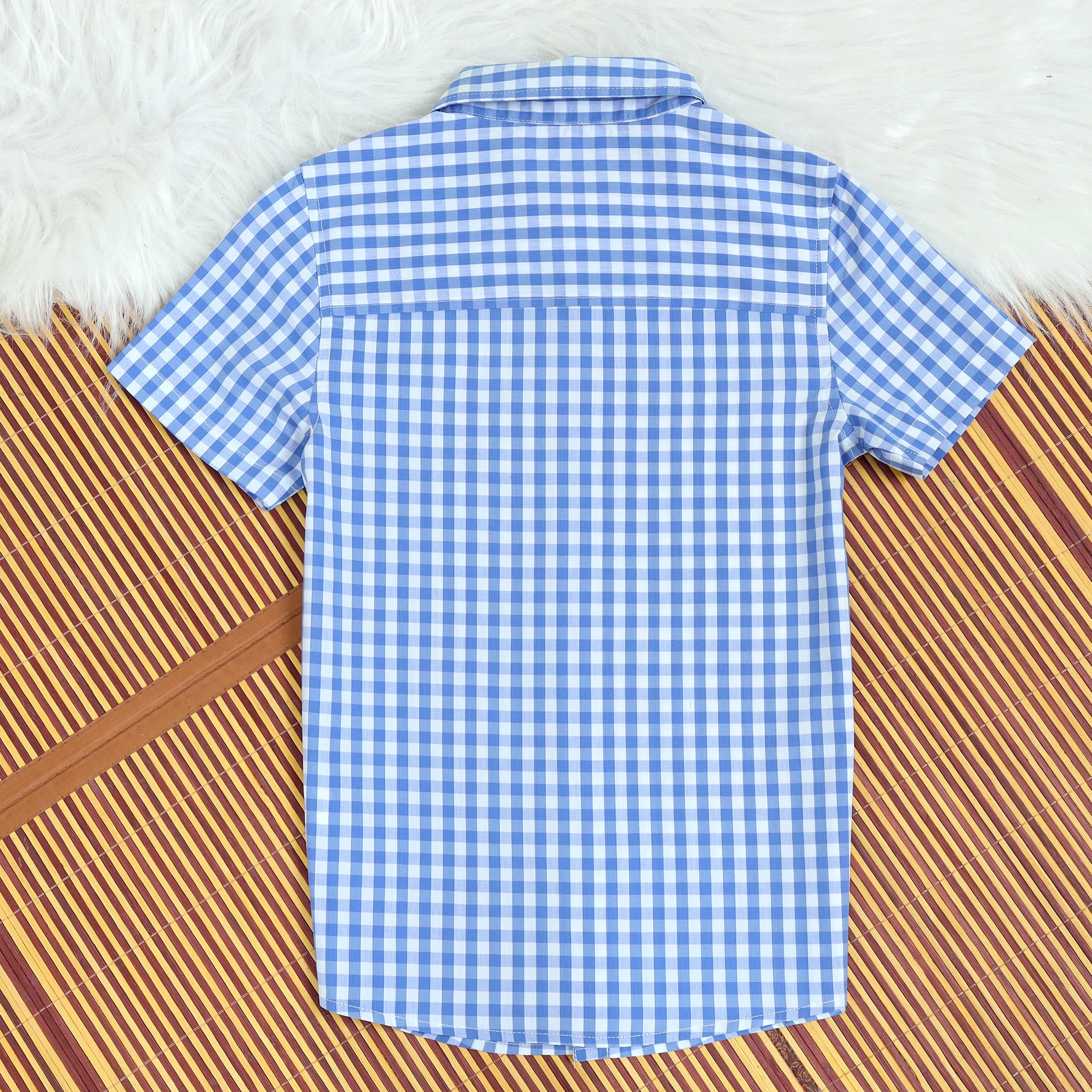 Boys Checkered Shirt Blue