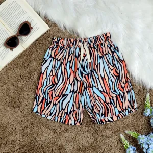 Boys Doodle Printed Short Peach Blue Black