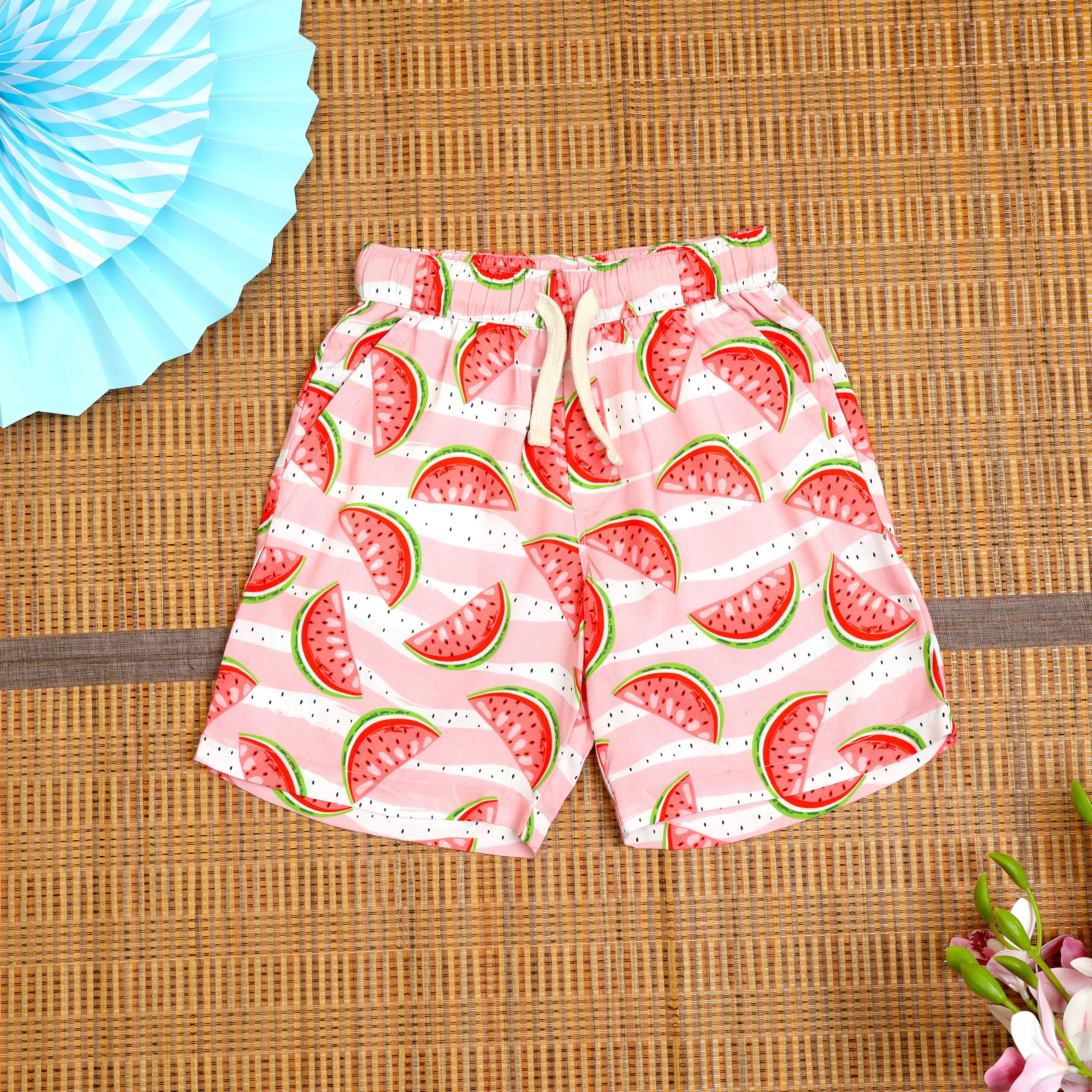 Boys Fruit Printed Short Pink Red