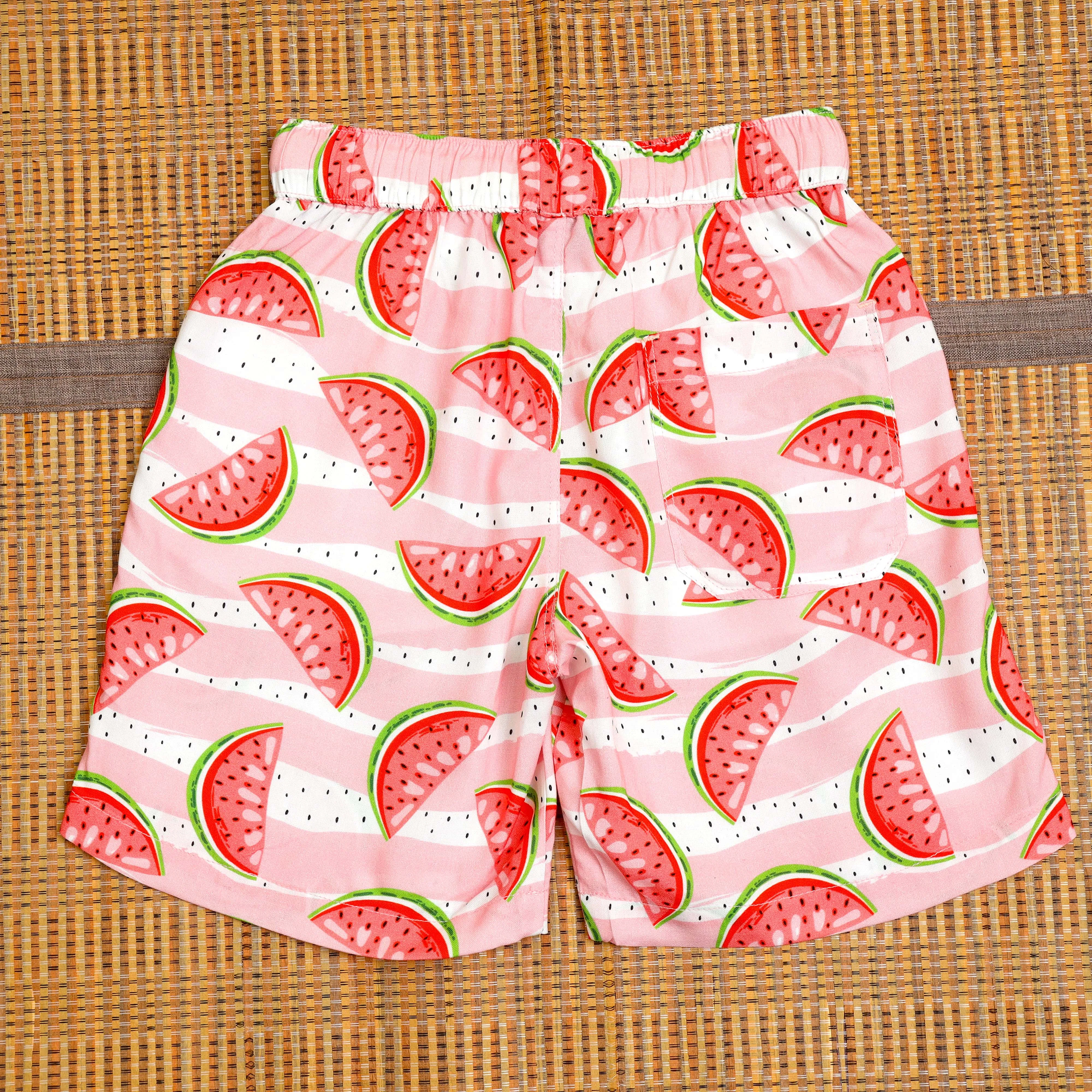 Boys Fruit Printed Short Pink Red