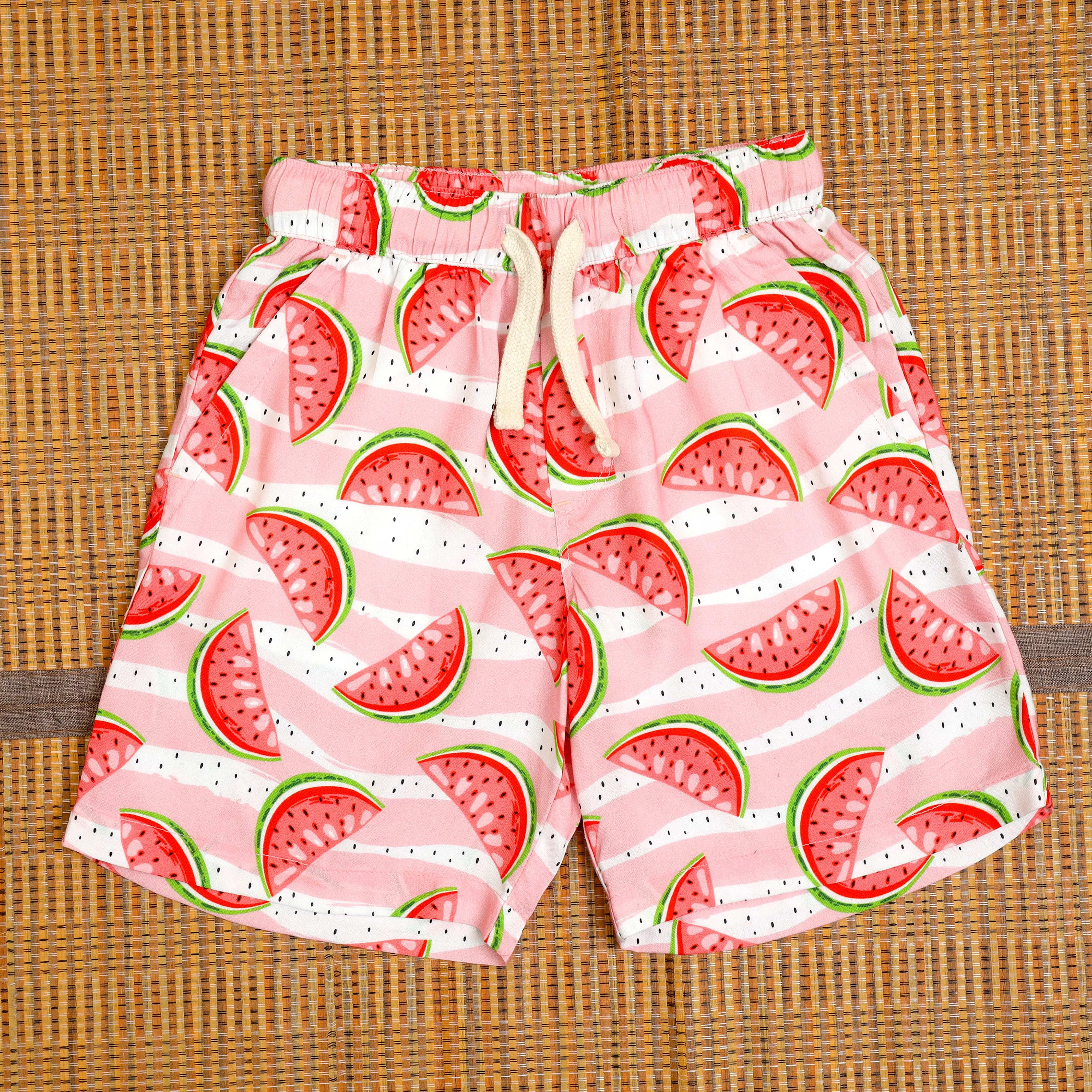 Boys Fruit Printed Short Pink Red