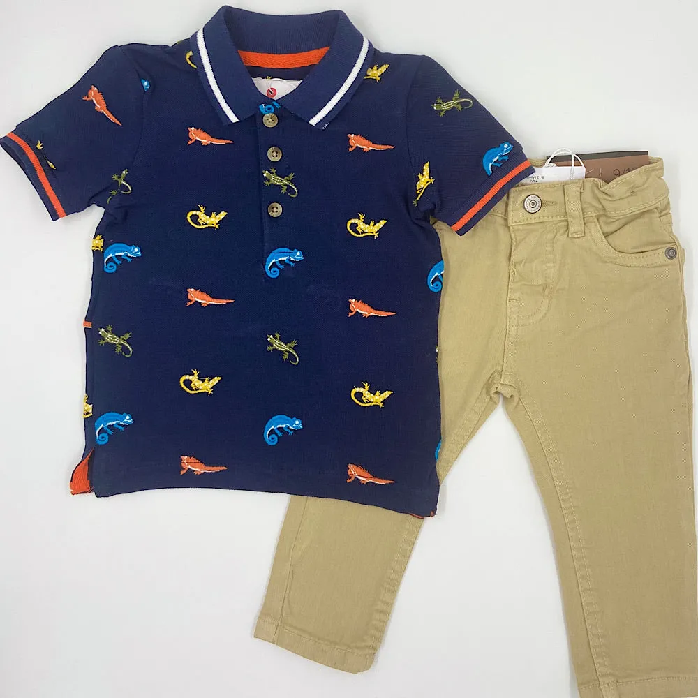 Boys navy chinos