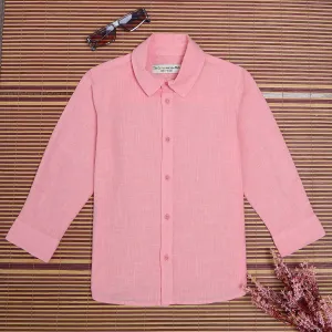 Boys Overdyed 3/4th Sleeve Vintage Shirt Light Pink