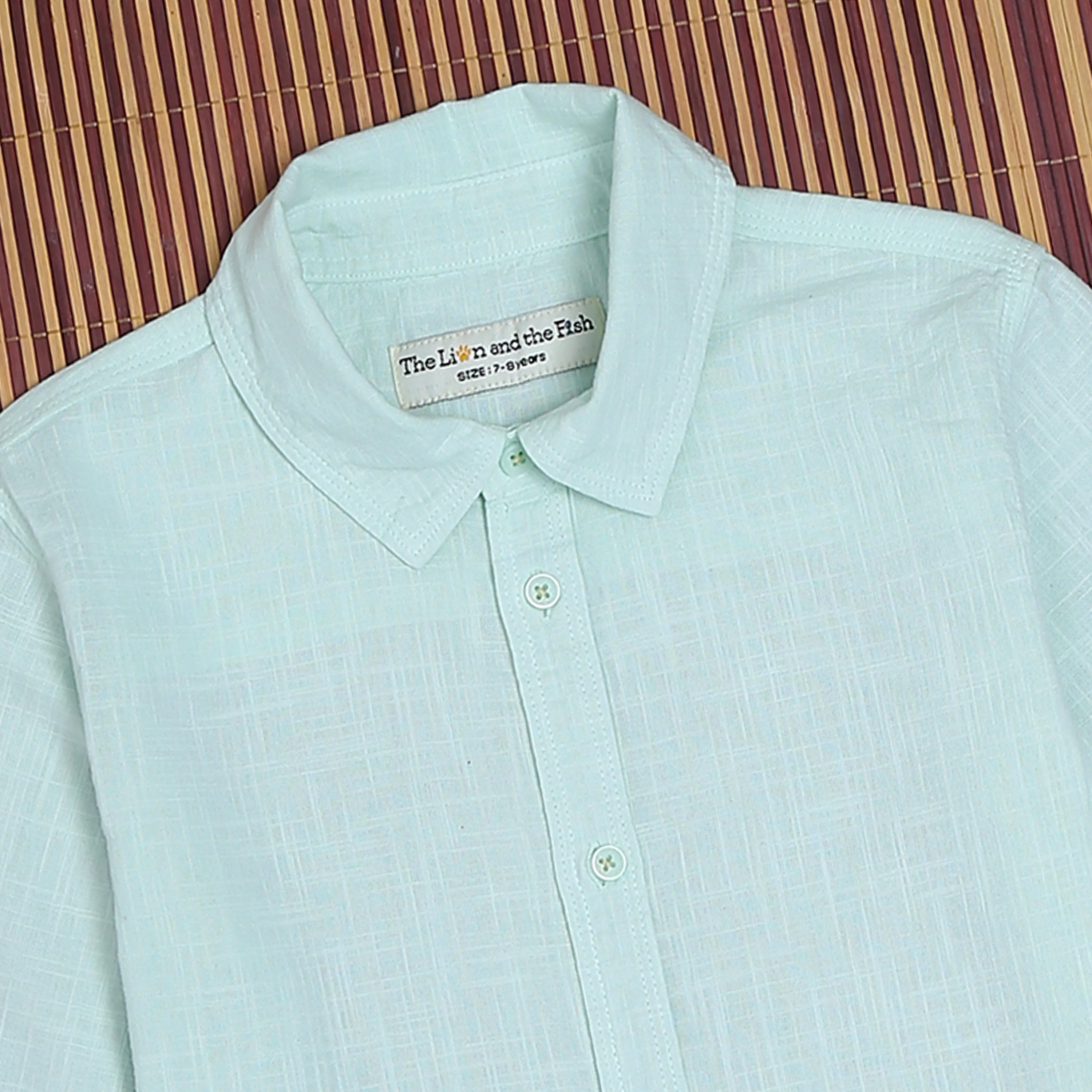 Boys Overdyed 3/4th Sleeve Vintage Shirt Mint Green