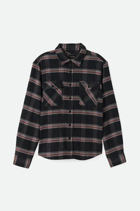 Brixton Bowery Stretch Water Resistant Flannel BLACK/CHARCOAL/BARN RED