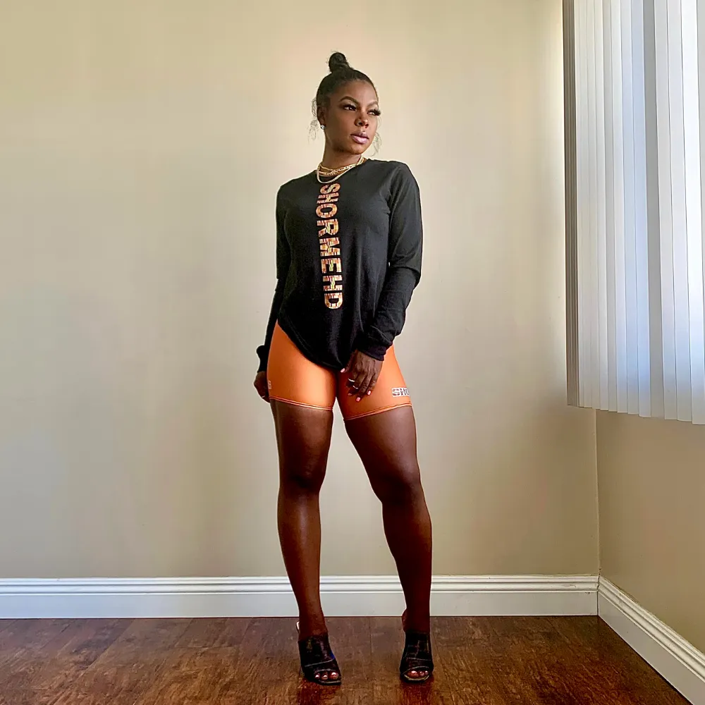 Bronze SHORMEHD Kente Biker Shorts