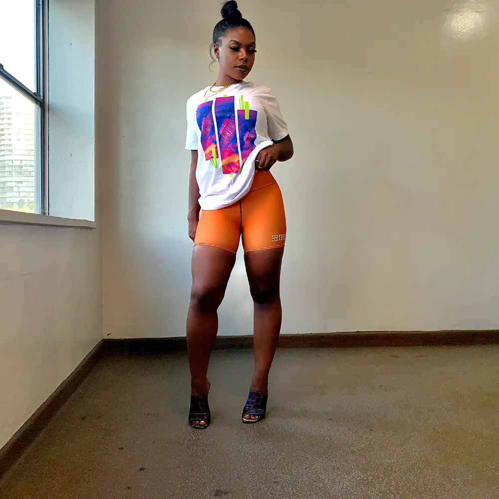 Bronze SHORMEHD Kente Biker Shorts