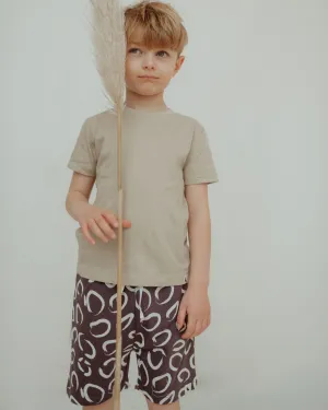 Brown Eyespot Print Shorts
