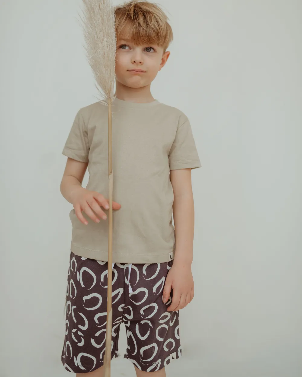 Brown Eyespot Print Shorts