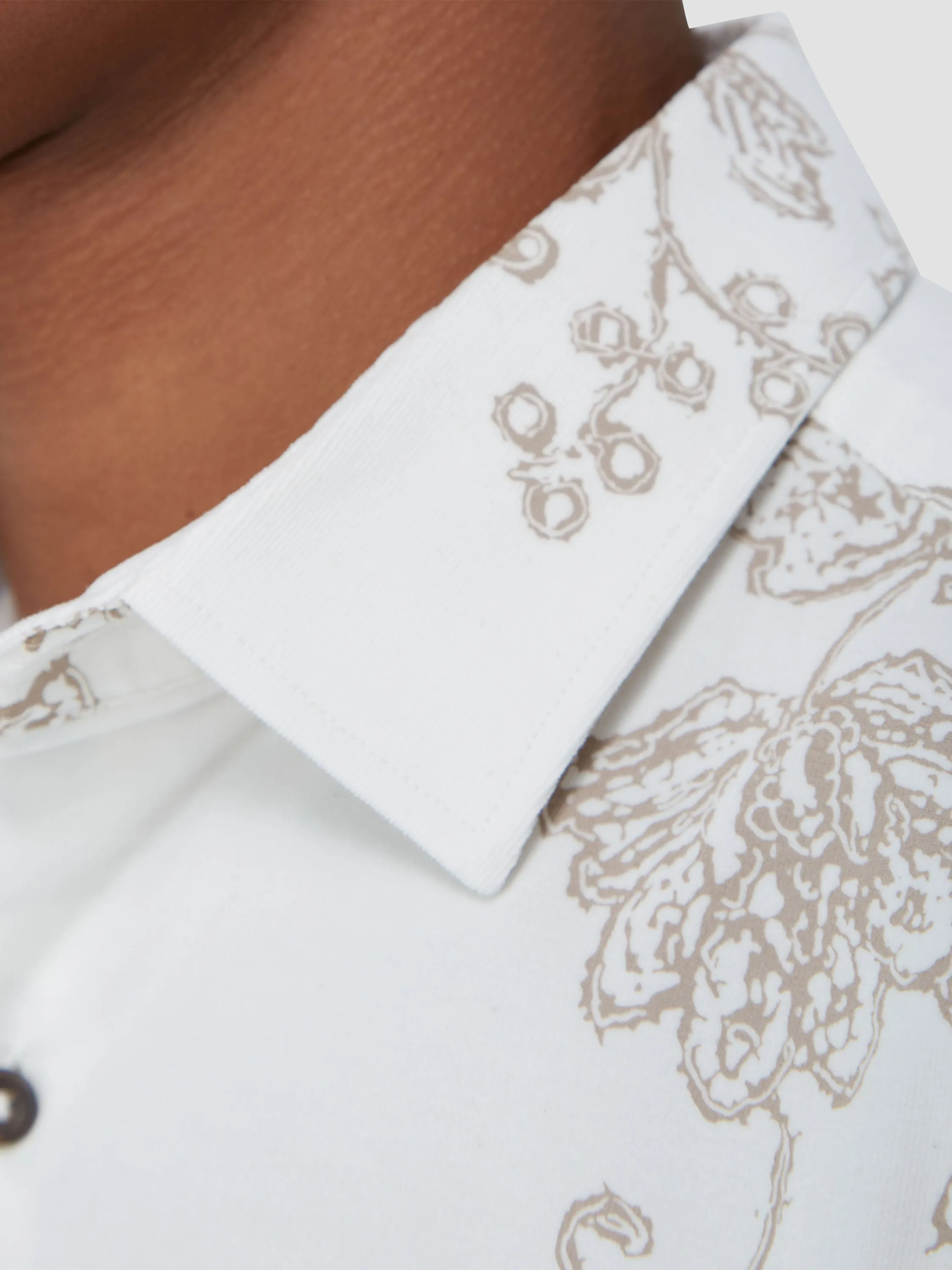 Bugatchi Woven Julian Long Sleeve Shirt - Chalk