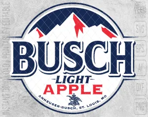 Busch Light Apple Beer Logo Inspired Unofficial Custom Design SVG PNG EPS AI Digital Cut Files Editable Printable