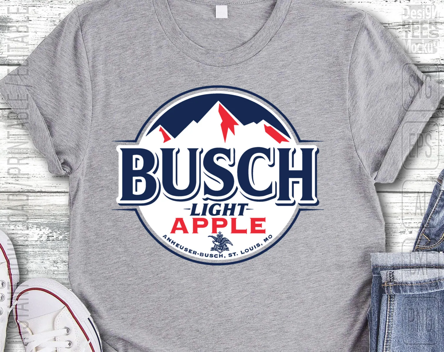 Busch Light Apple Beer Logo Inspired Unofficial Custom Design SVG PNG EPS AI Digital Cut Files Editable Printable