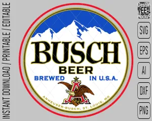 Busch Light Beer Logo Inspired Unofficial Custom Design SVG PNG EPS AI Digital Cut Files Editable Printable