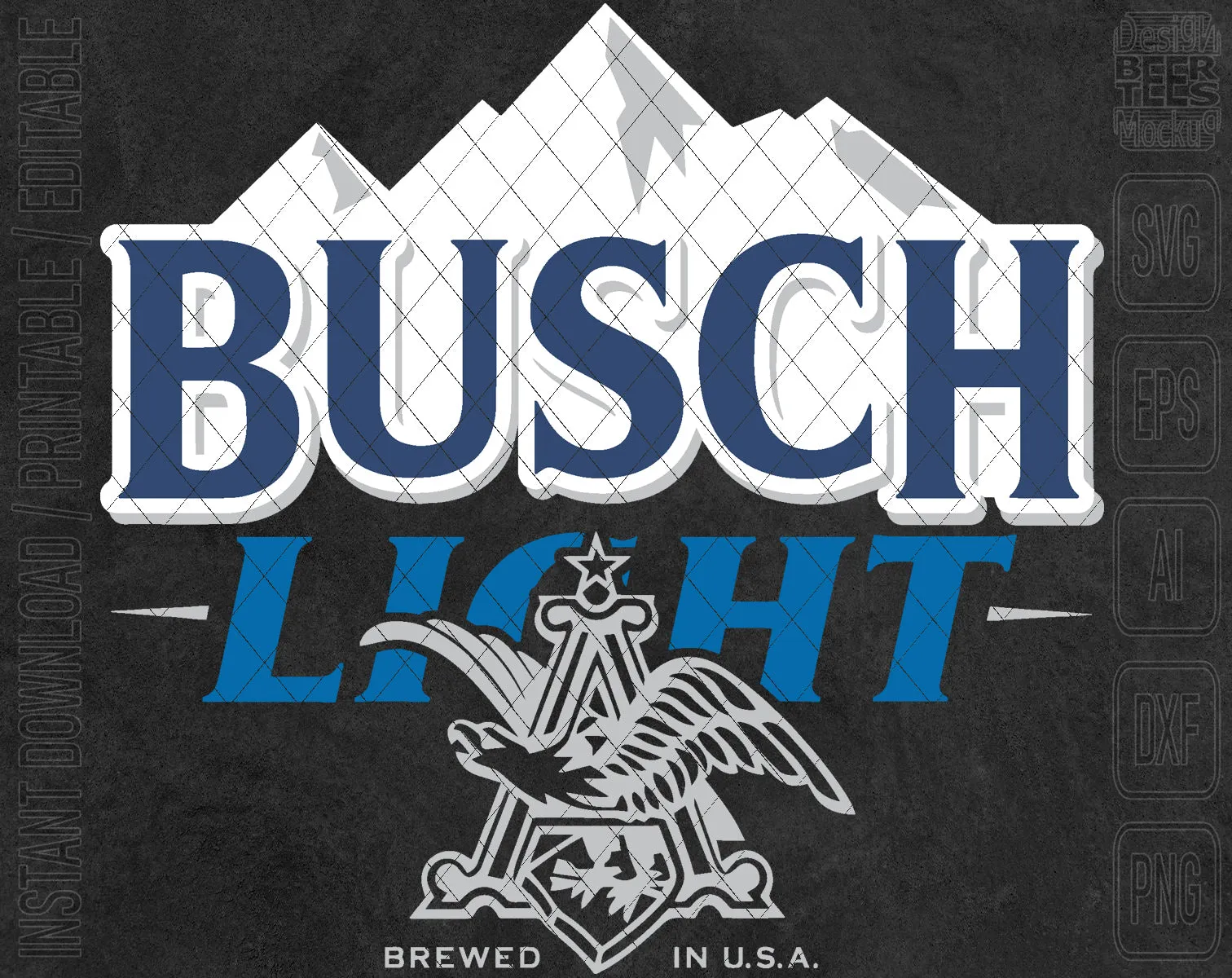Busch Light Beer Logo Inspired Unofficial Custom Design SVG PNG EPS AI Digital Cut Files Editable Printable