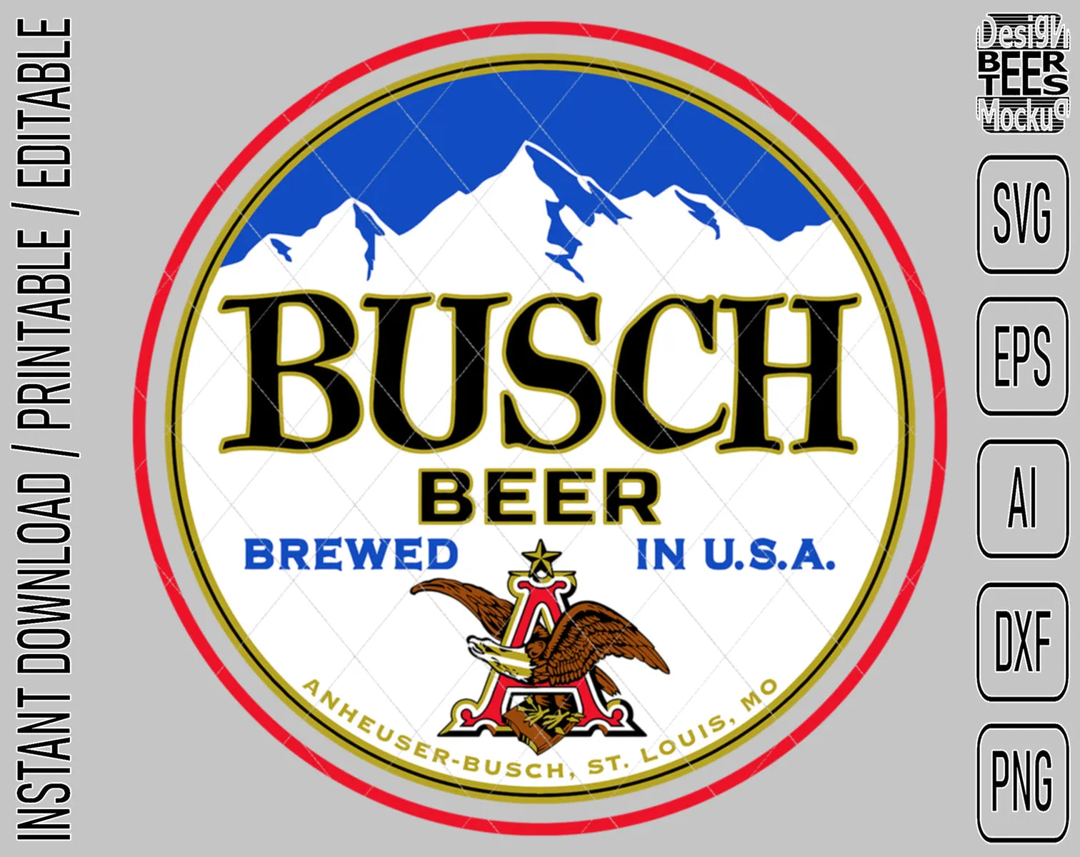 Busch Light Beer Logo Inspired Unofficial Custom Design SVG PNG EPS AI Digital Cut Files Editable Printable
