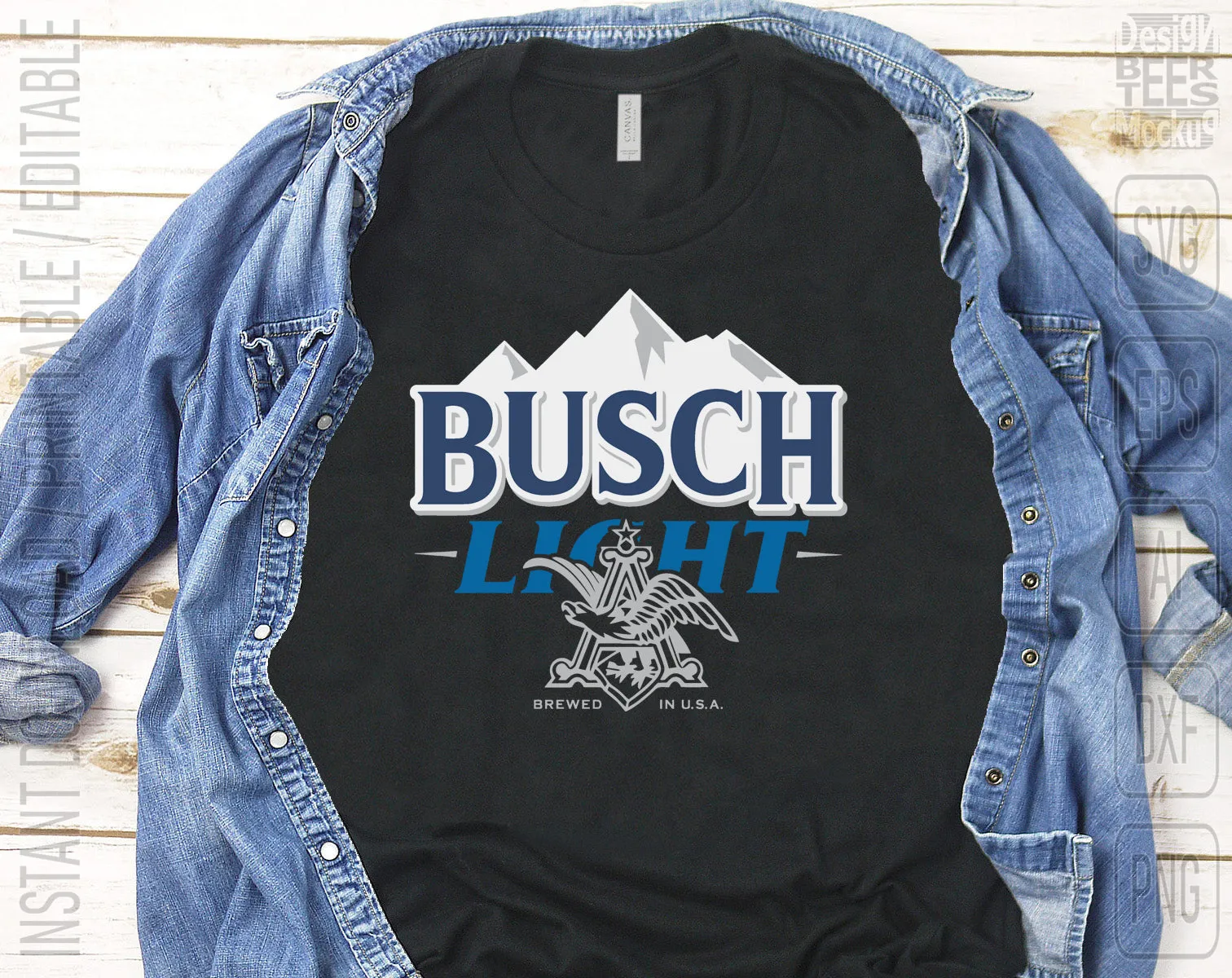 Busch Light Beer Logo Inspired Unofficial Custom Design SVG PNG EPS AI Digital Cut Files Editable Printable