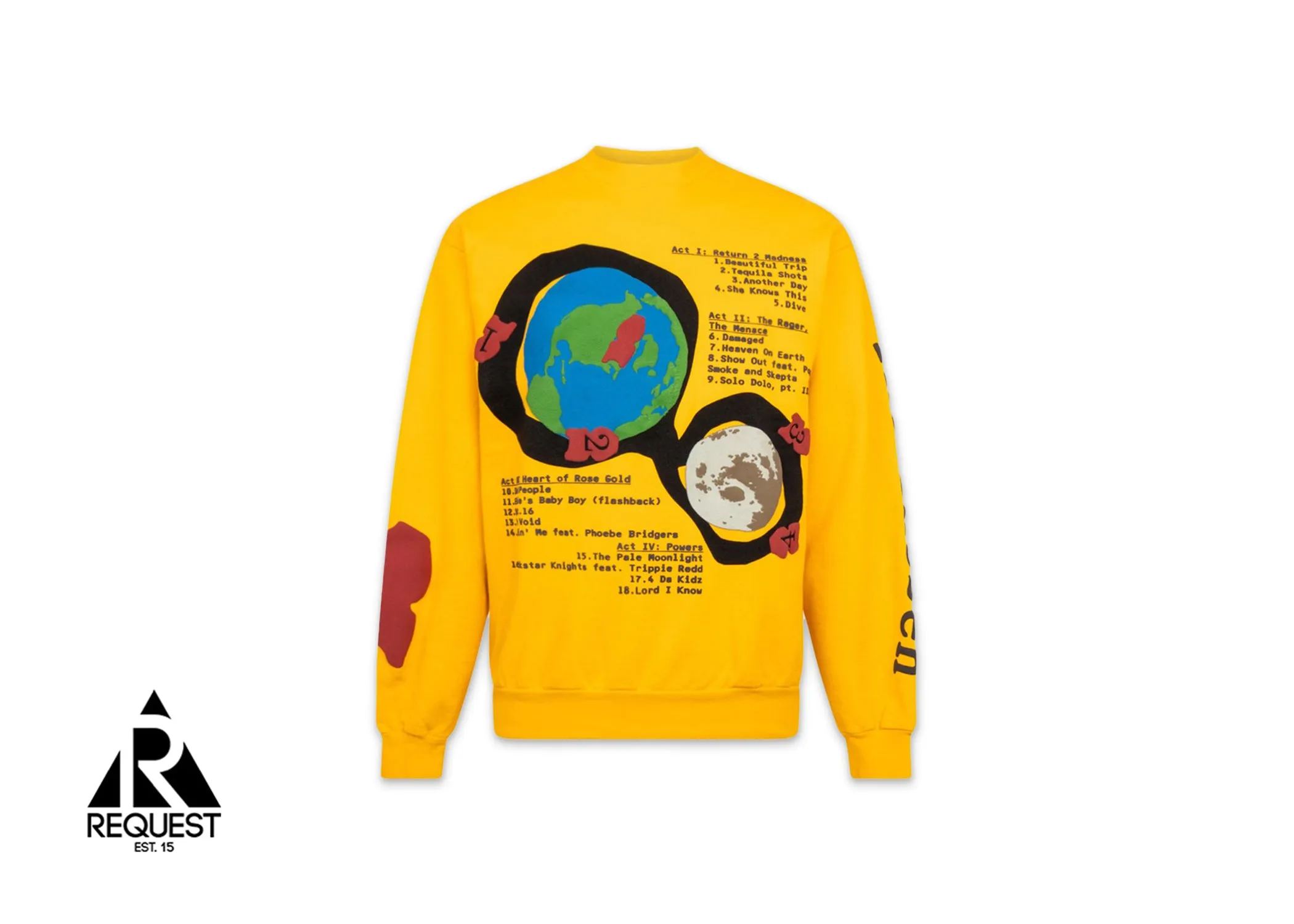 Cactus Plant Flea Market x Kid Cudi For MOTM III Beautiful Trip Crewneck "Yellow"