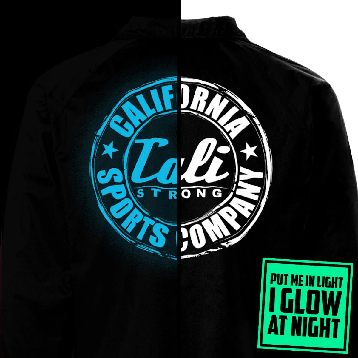 CALI Strong Coaches Jacket Black Glow in the Dark