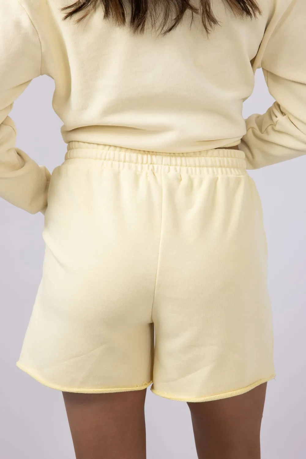 C&C California Carmen Sunwashed French Terry Shorts for Women in Yellow | 89J03125-BEIGE