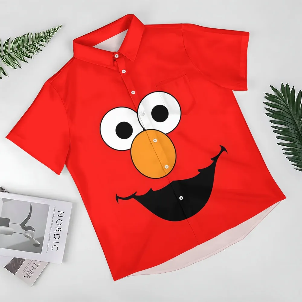 Casual Short-Sleeved Shirt Worn By Cartoon Characters With Friends 2401000301