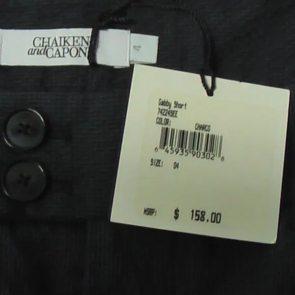 Chaiken &amp; Capone Gabby Shorts Black 4 mini USA nwt