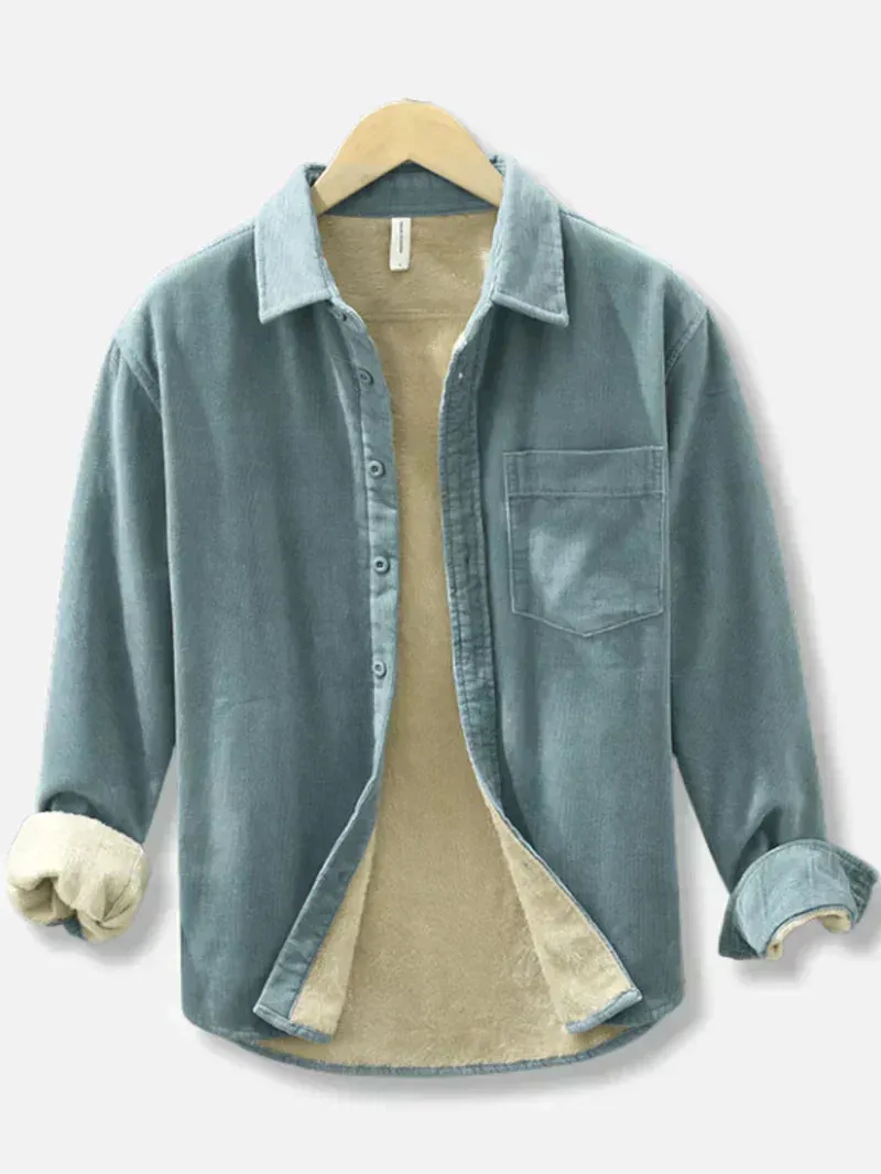 Chic Men's Corduroy Overshirt Jacket with Pockets