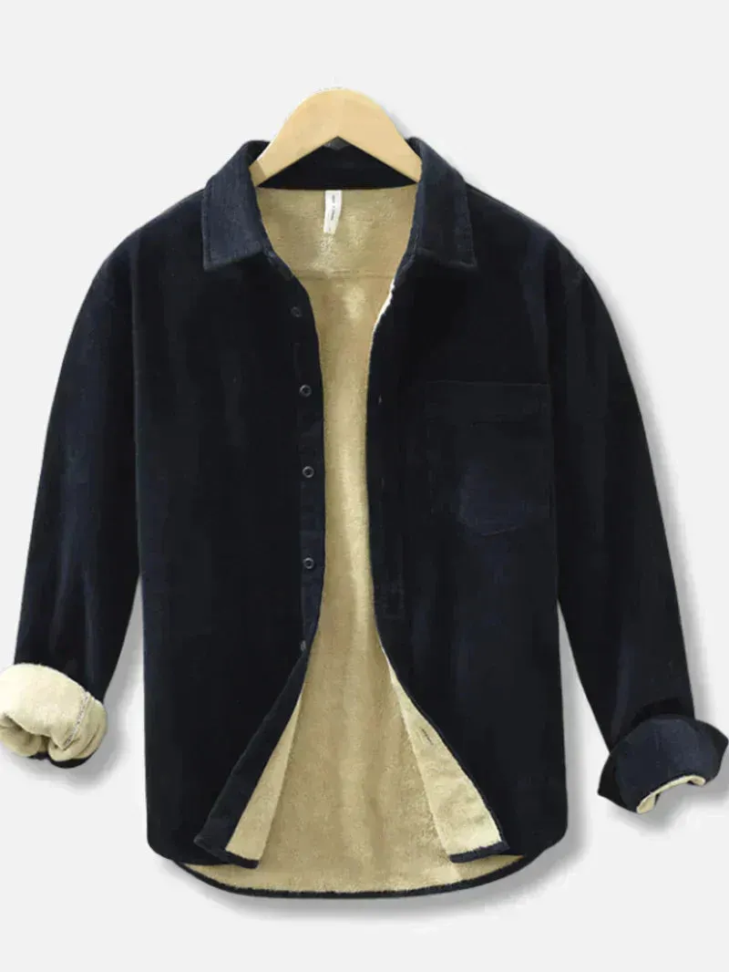 Chic Men's Corduroy Overshirt Jacket with Pockets