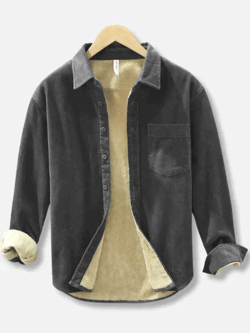 Chic Men's Corduroy Overshirt Jacket with Pockets