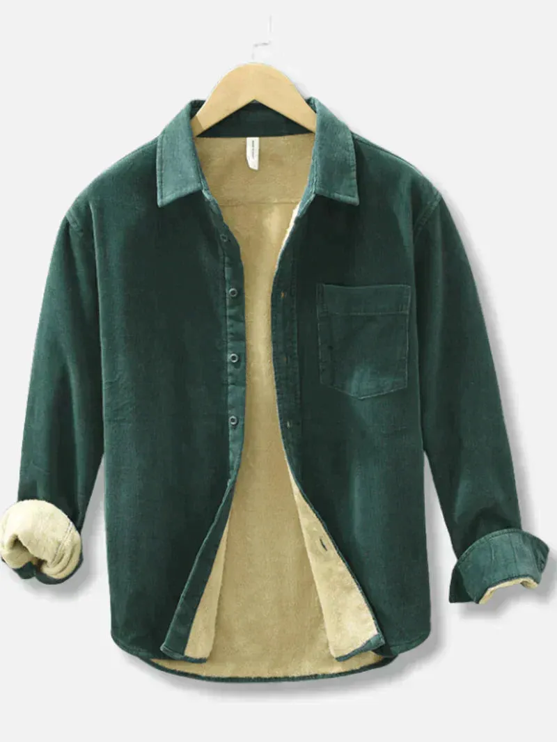 Chic Men's Corduroy Overshirt Jacket with Pockets