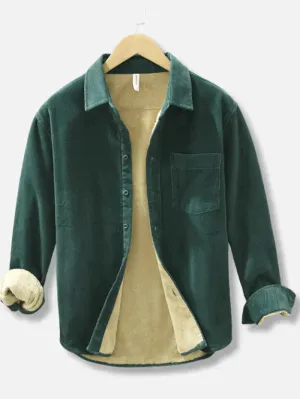 Chic Men's Corduroy Overshirt Jacket with Pockets