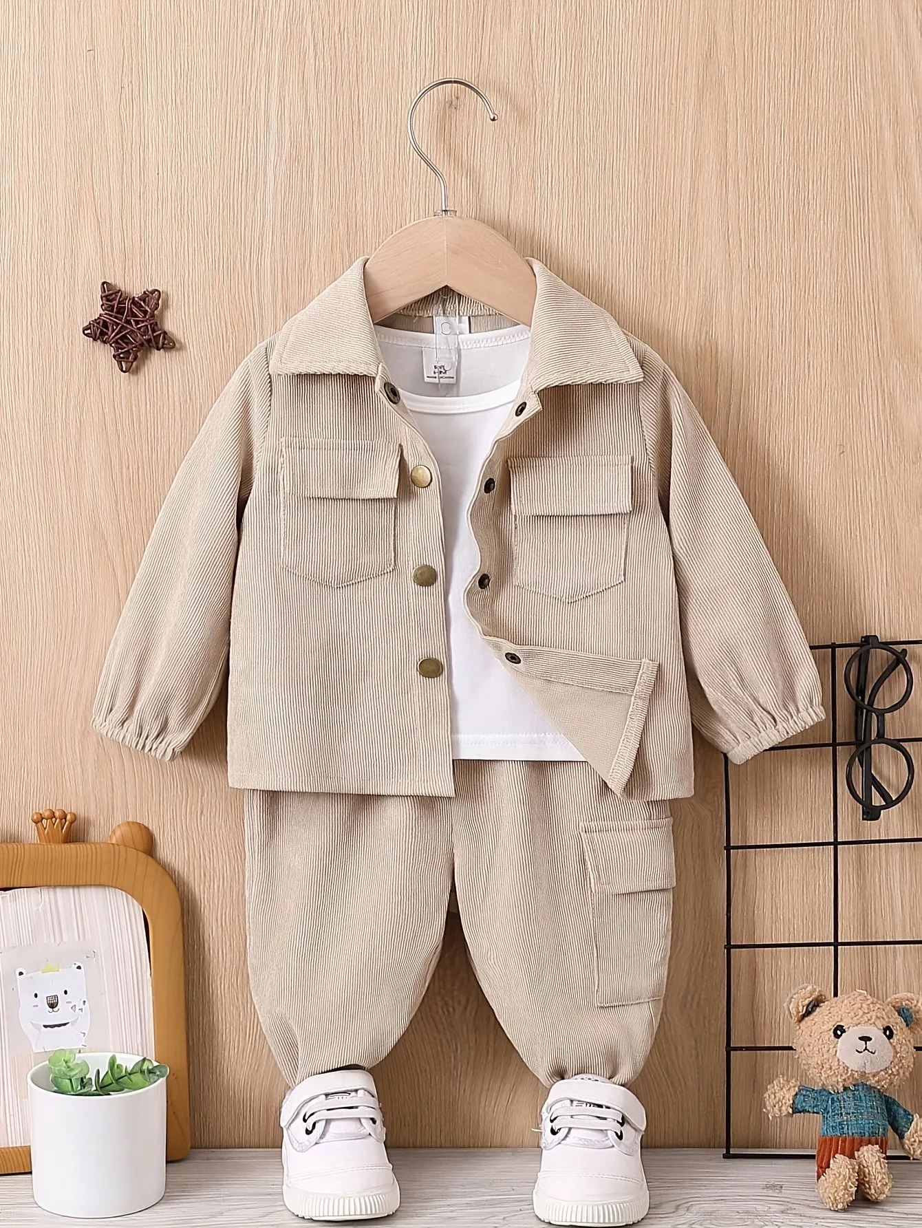 Children's suit boys' autumn and winter clothes baby fashion work clothes 2-piece boy's sports suit children