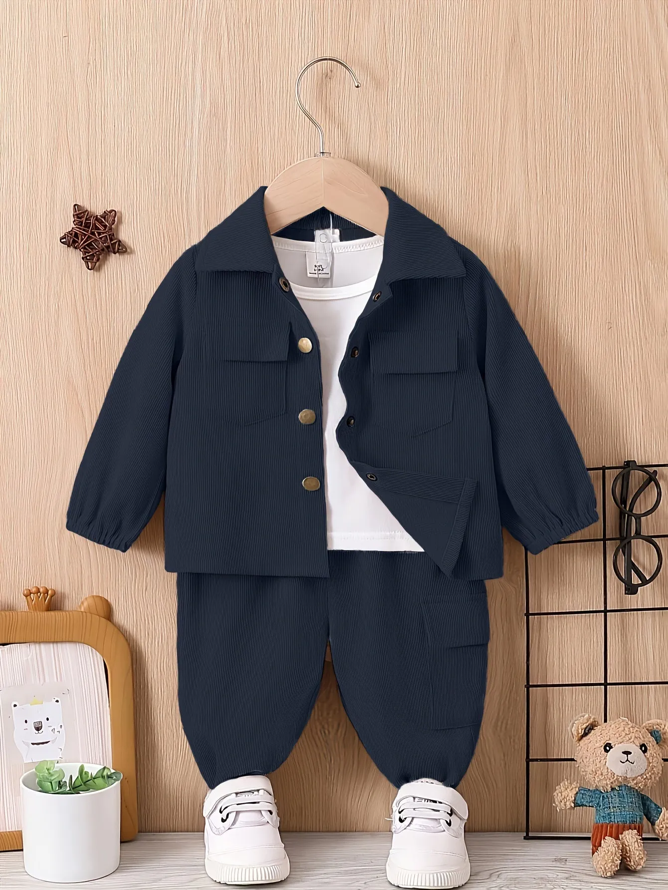 Children's suit boys' autumn and winter clothes baby fashion work clothes 2-piece boy's sports suit children