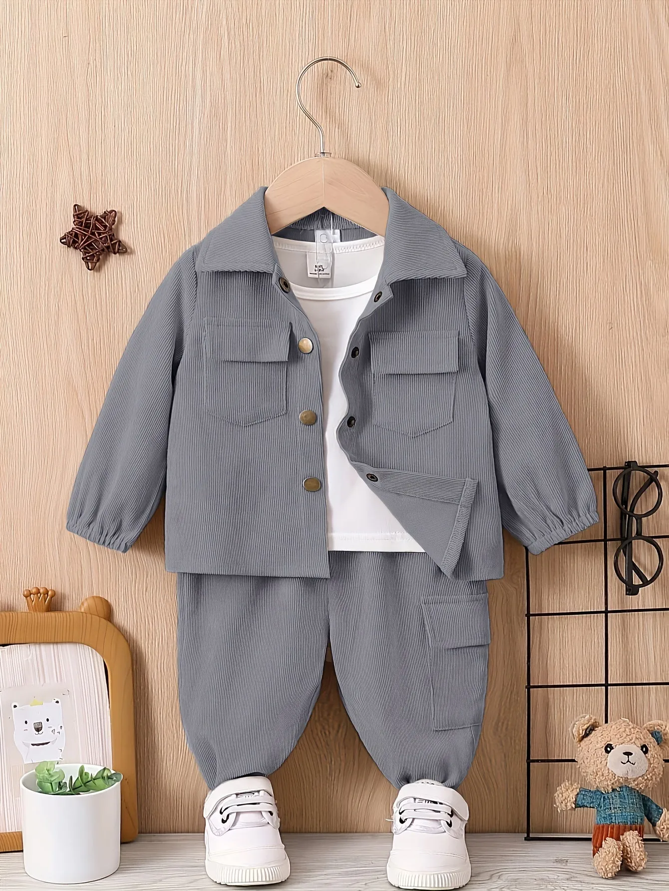 Children's suit boys' autumn and winter clothes baby fashion work clothes 2-piece boy's sports suit children