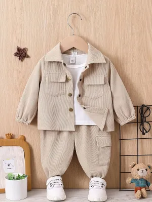 Children's suit boys' autumn and winter clothes baby fashion work clothes 2-piece boy's sports suit children