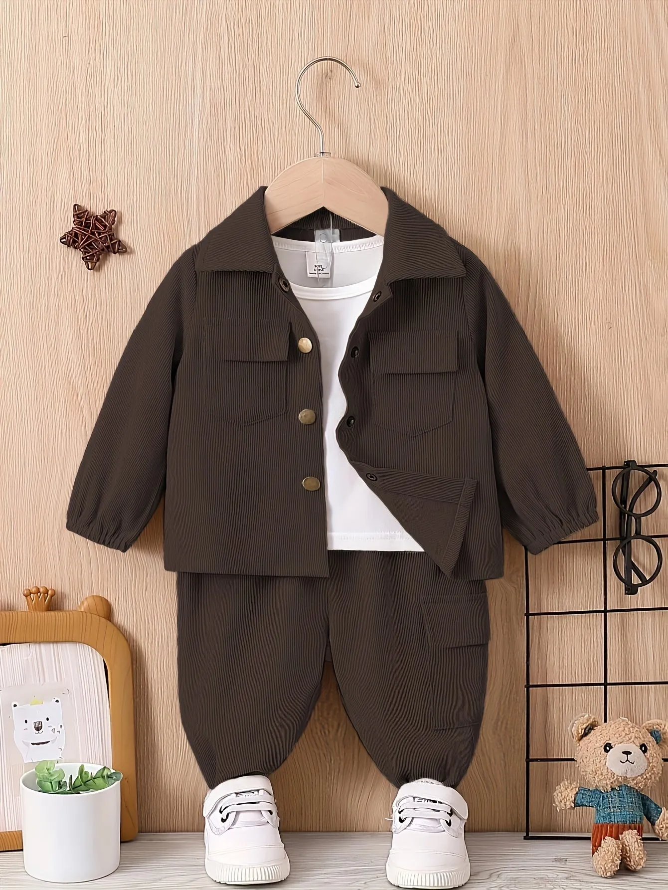 Children's suit boys' autumn and winter clothes baby fashion work clothes 2-piece boy's sports suit children