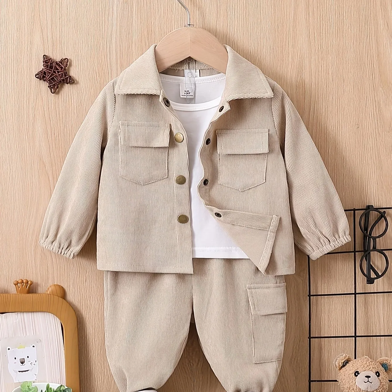 Children's suit boys' autumn and winter clothes baby fashion work clothes 2-piece boy's sports suit children
