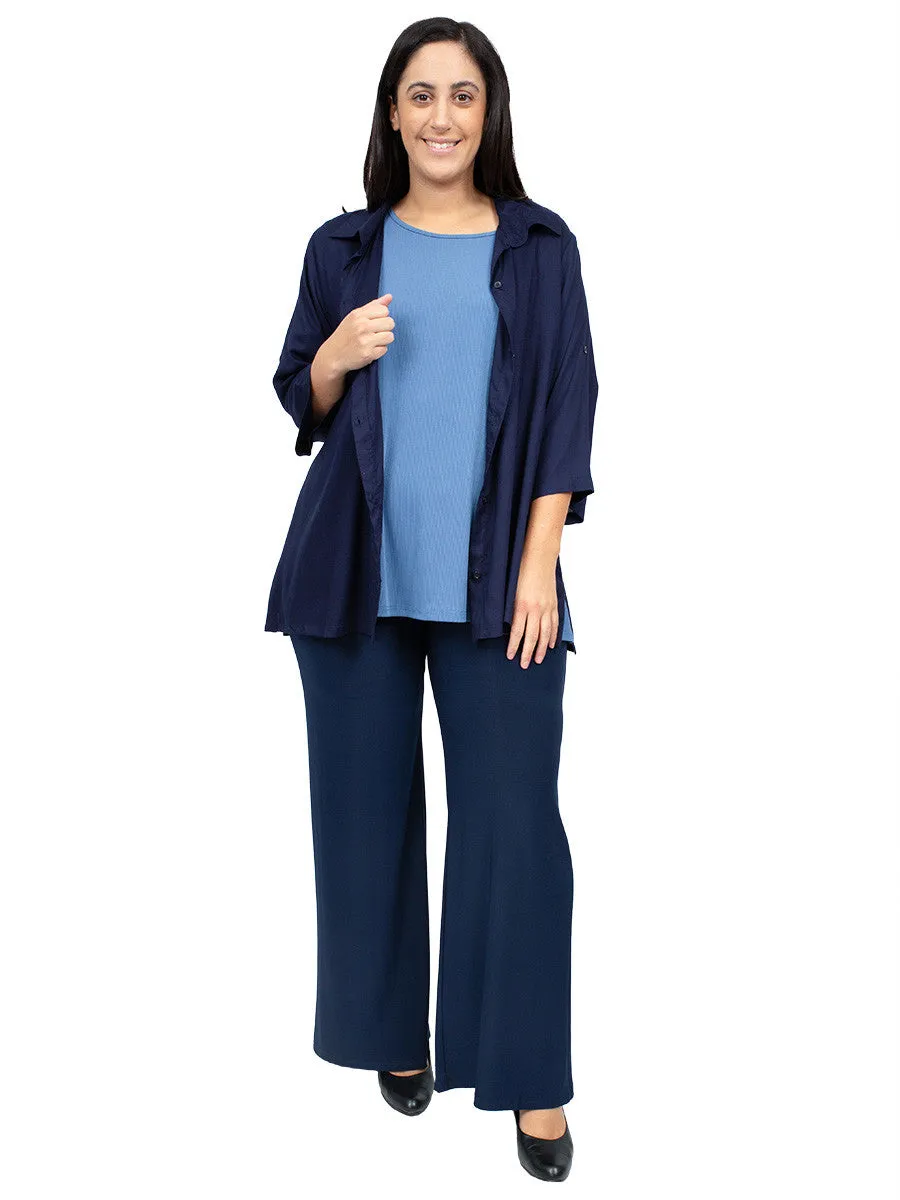 Classic Collar Blouse - Navy
