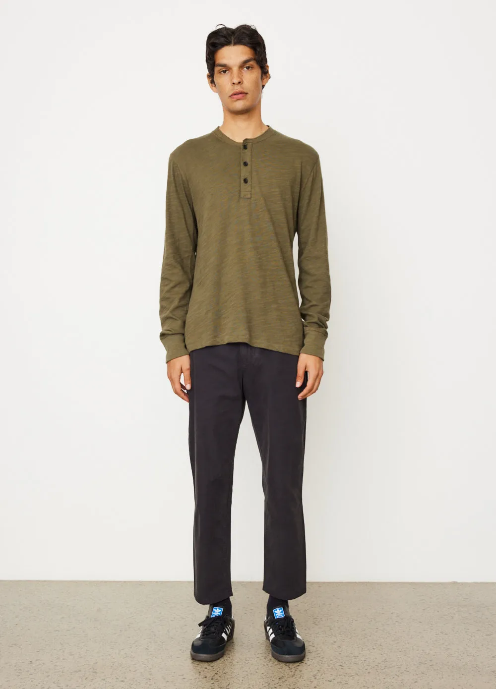 Classic Flame Henley Long Sleeve Top
