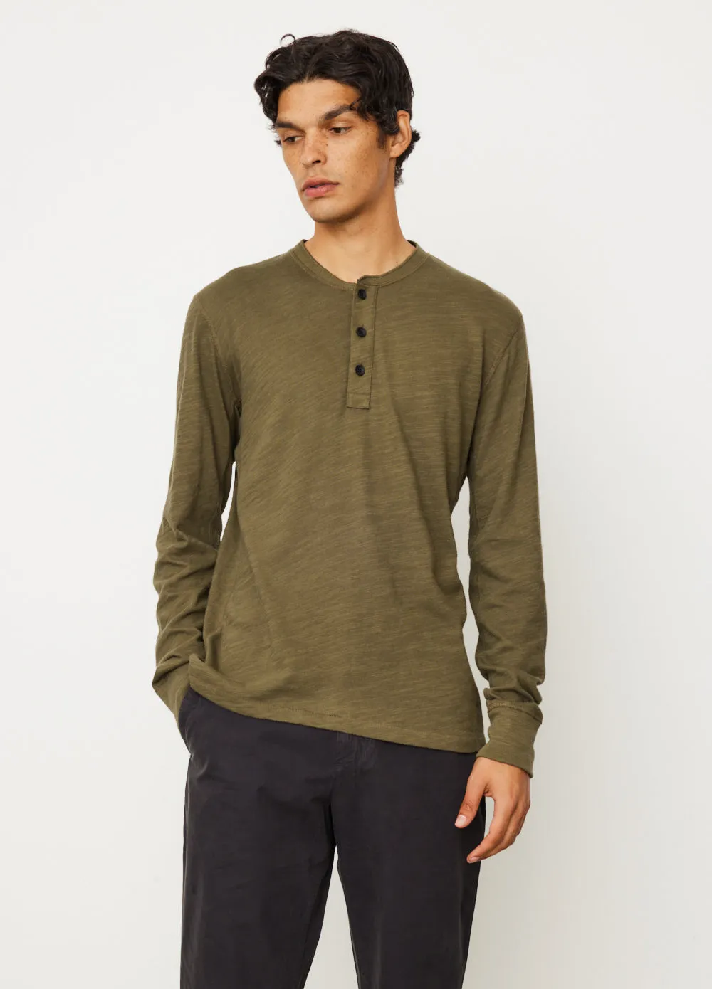 Classic Flame Henley Long Sleeve Top
