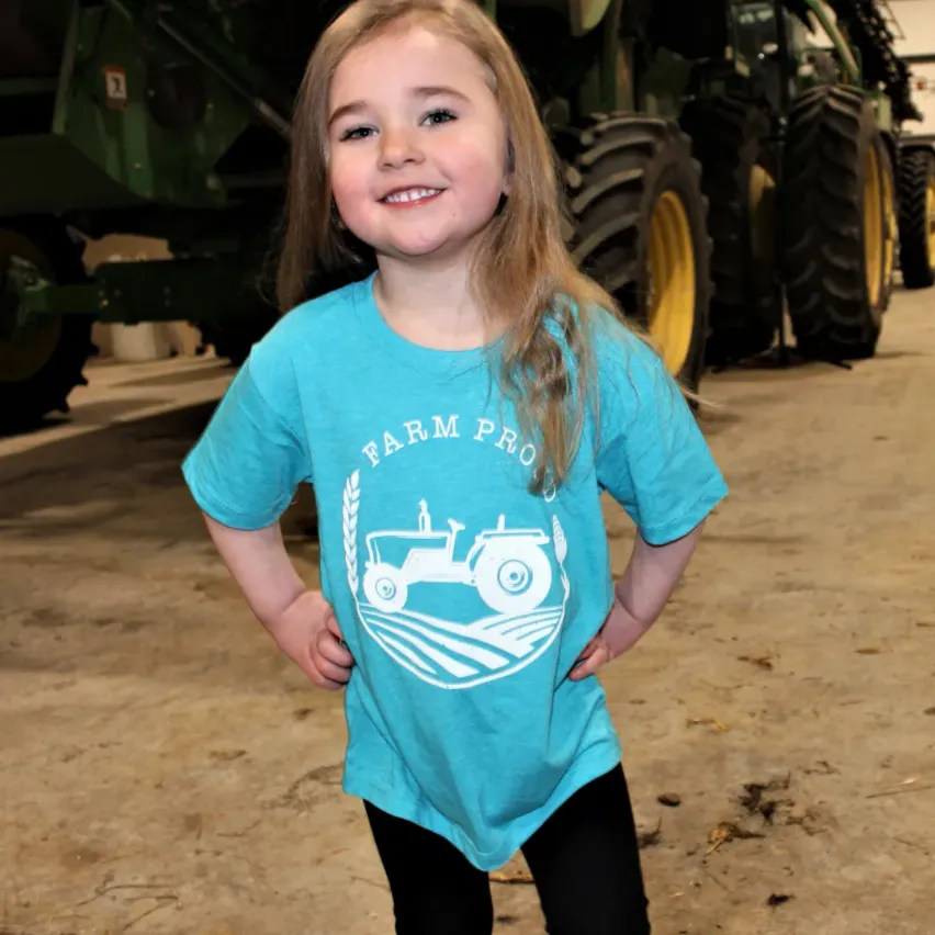 CLYouthFarmProud-6T-Teal Youth Farm Proud Tee