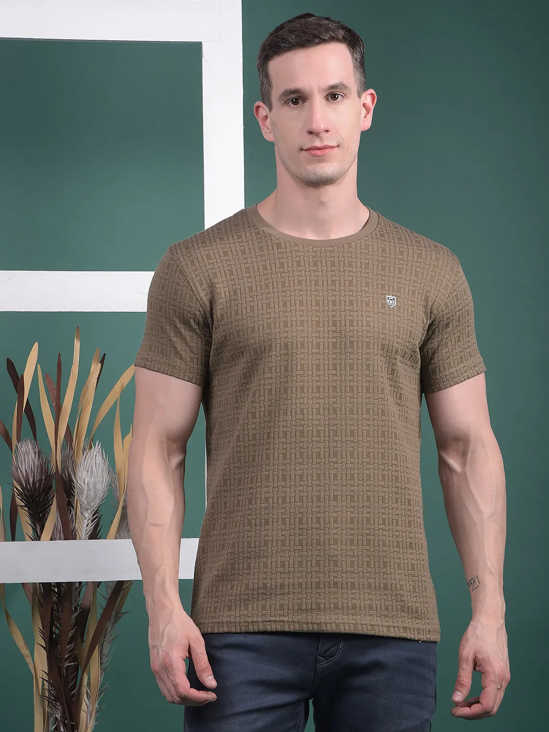 COBB BROWN SELF-DESIGN ROUND NECK T-SHIRT