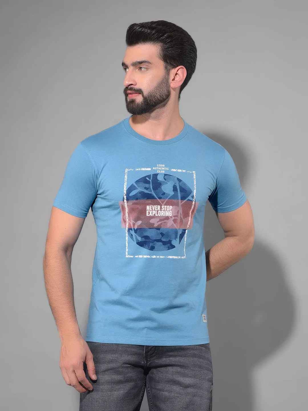 COBB MEN'S PACK OF 3 PRINTED ROUND NECK COMBO T-SHIRT