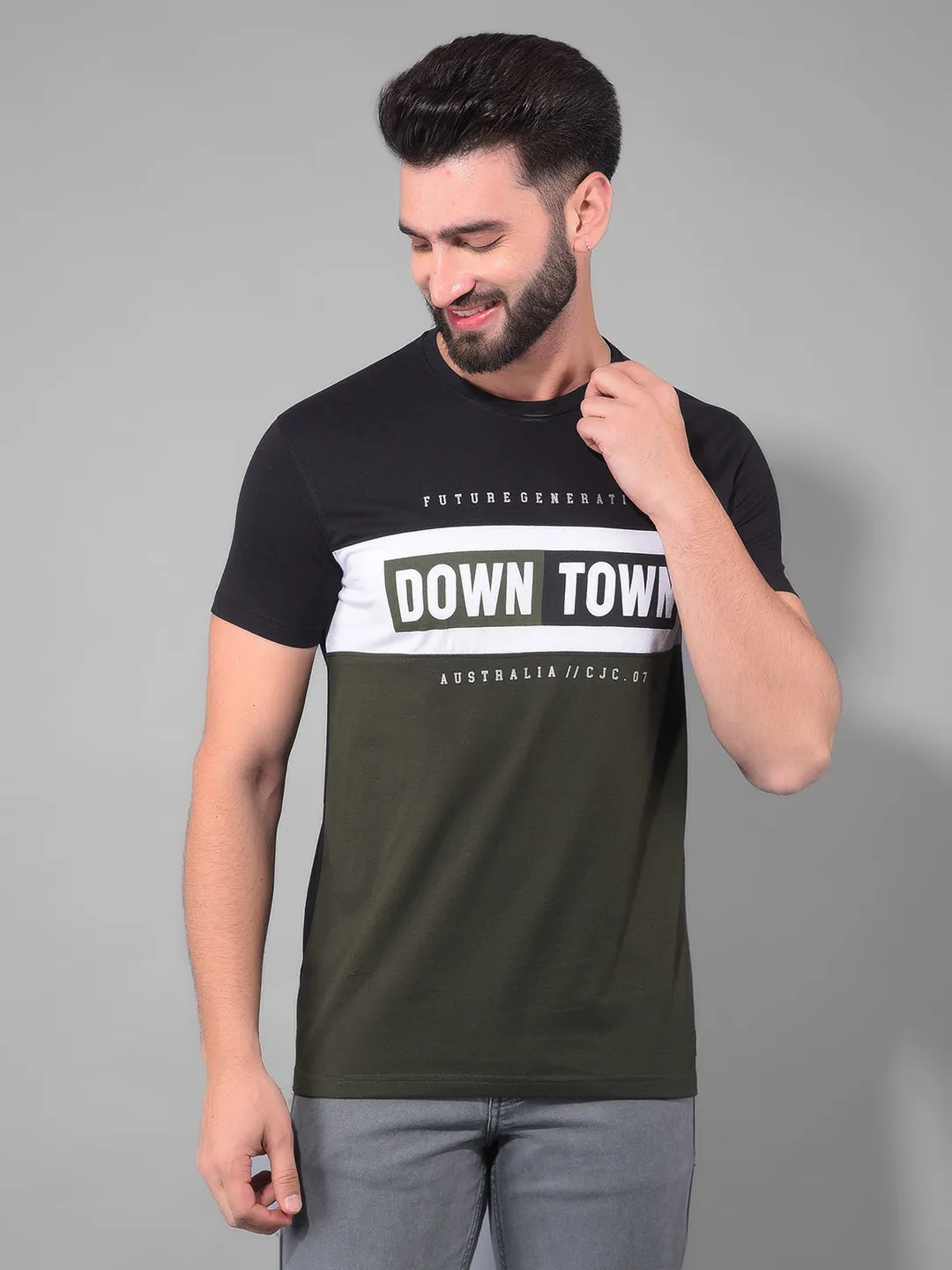 Cobb Men's Pack of 3 Printed Round Neck Combo T-Shirt