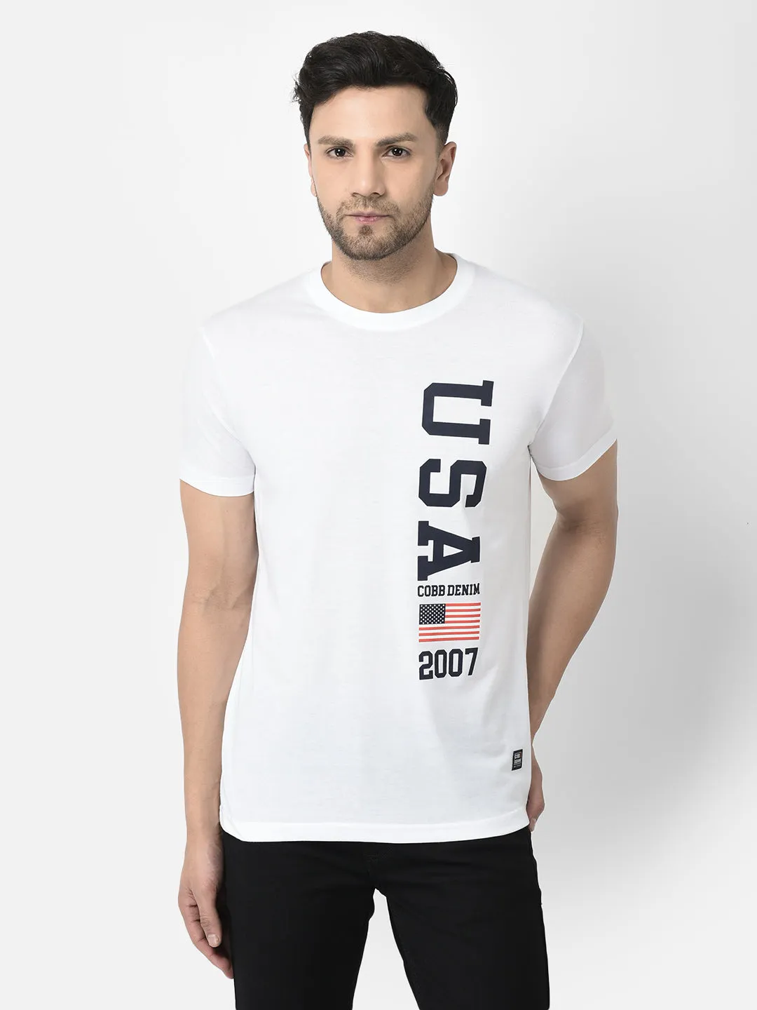 COBB MEN'S PACK OF 3 PRINTED ROUND NECK COMBO T-SHIRT