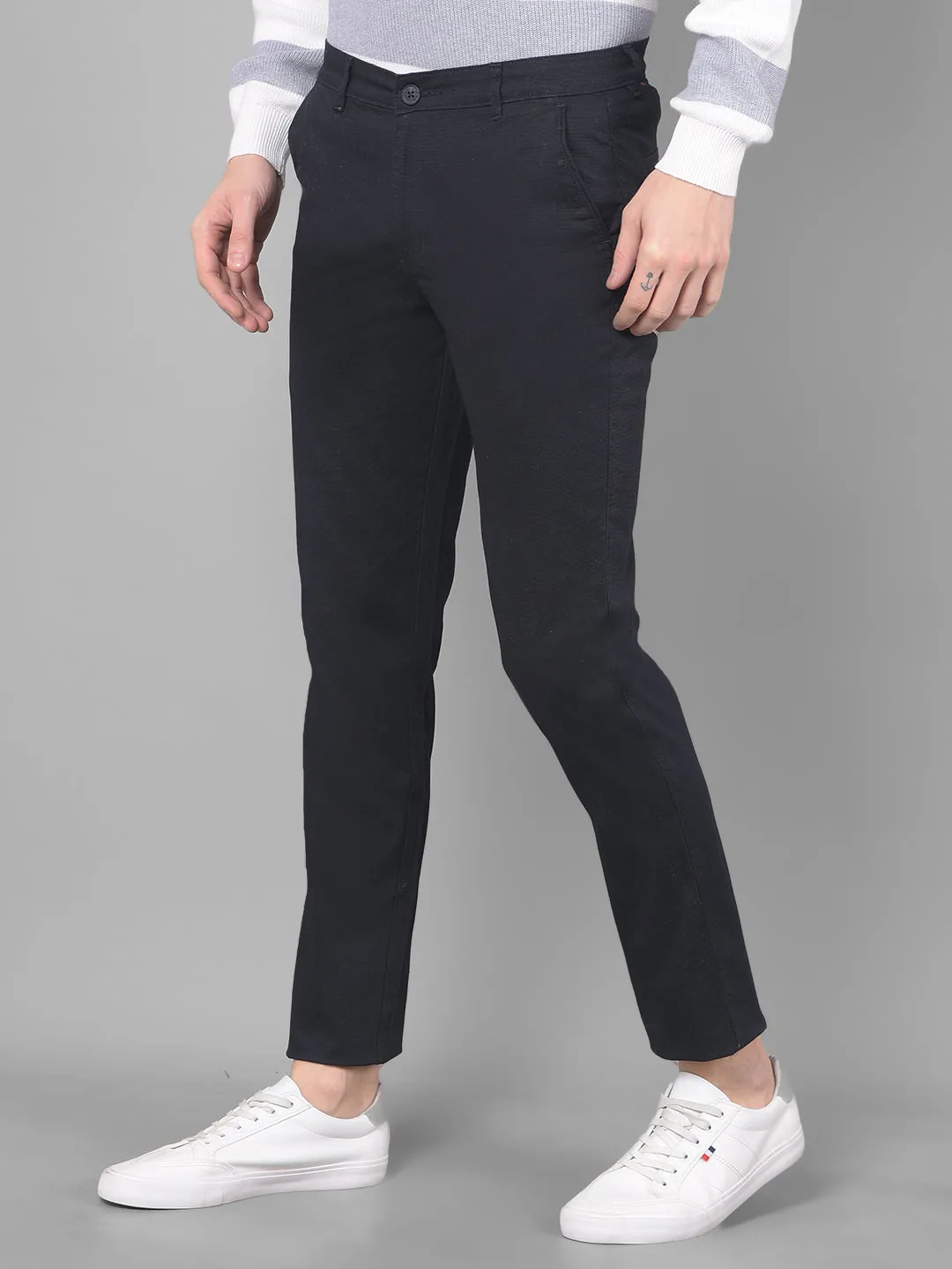 COBB NAVY BLUE SLIM FIT CHINOS