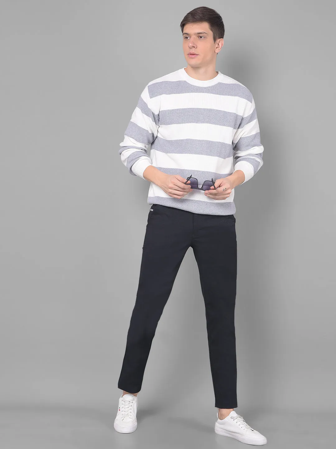 COBB NAVY BLUE SLIM FIT CHINOS