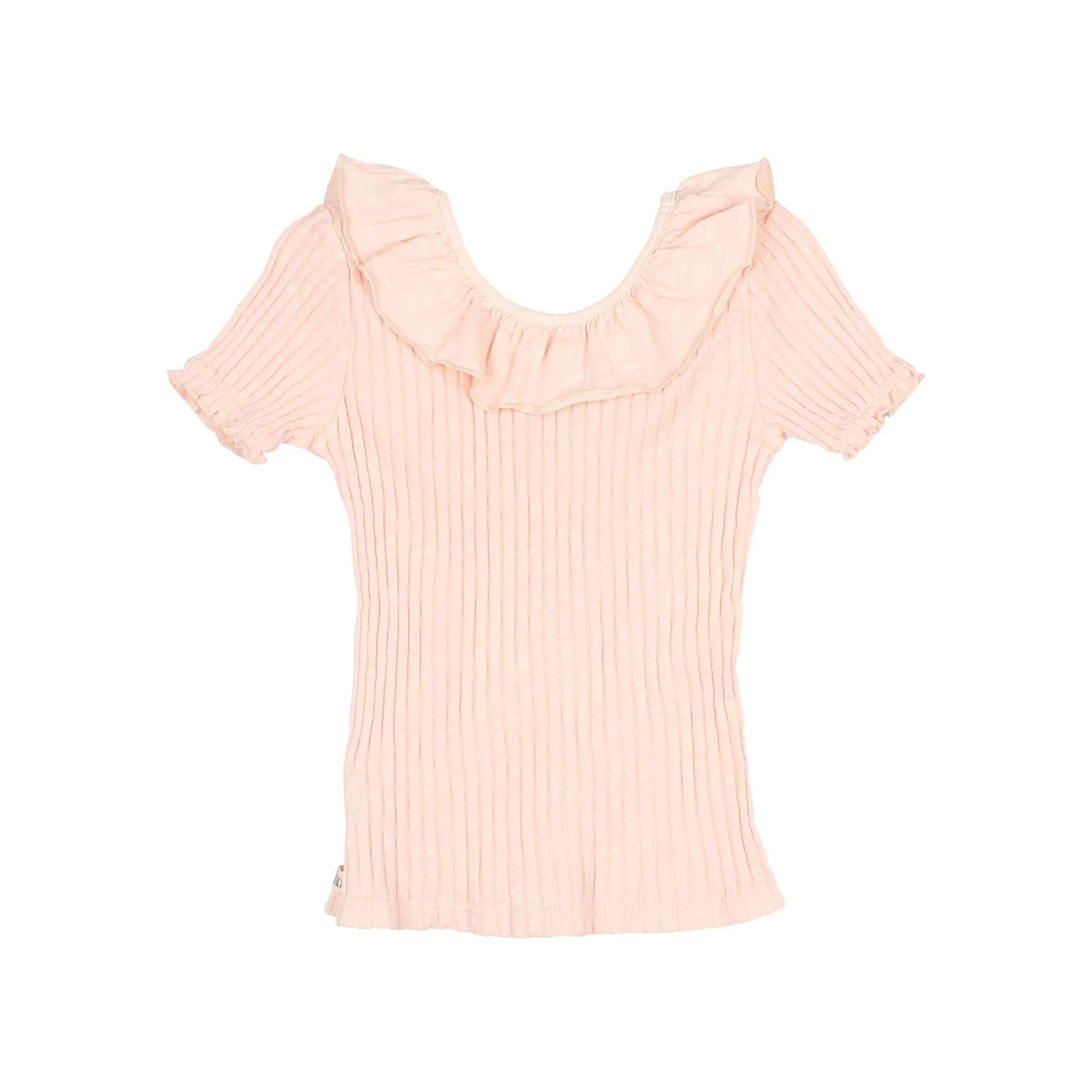 Collar rib light pink t-shirt by Buho