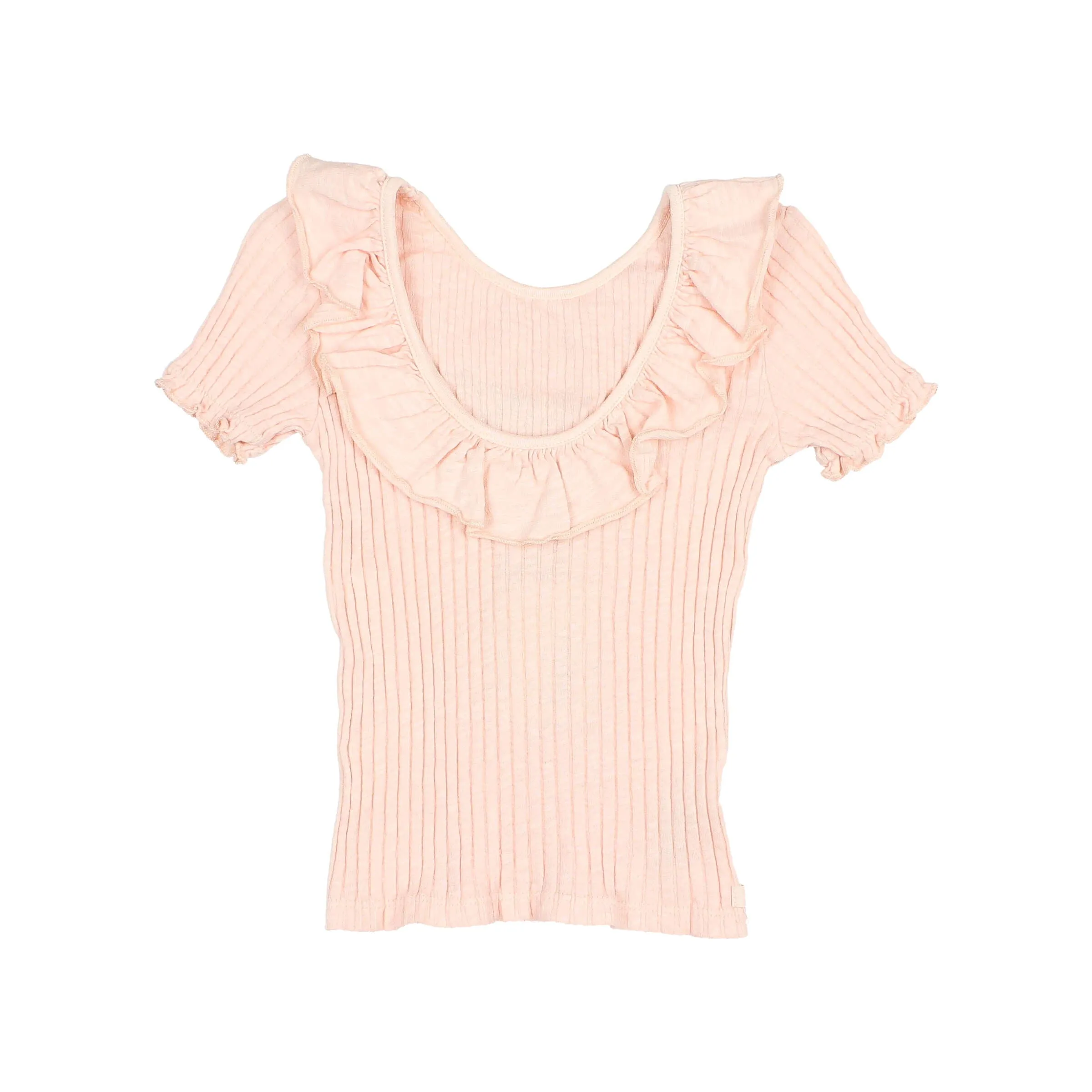 Collar rib light pink t-shirt by Buho