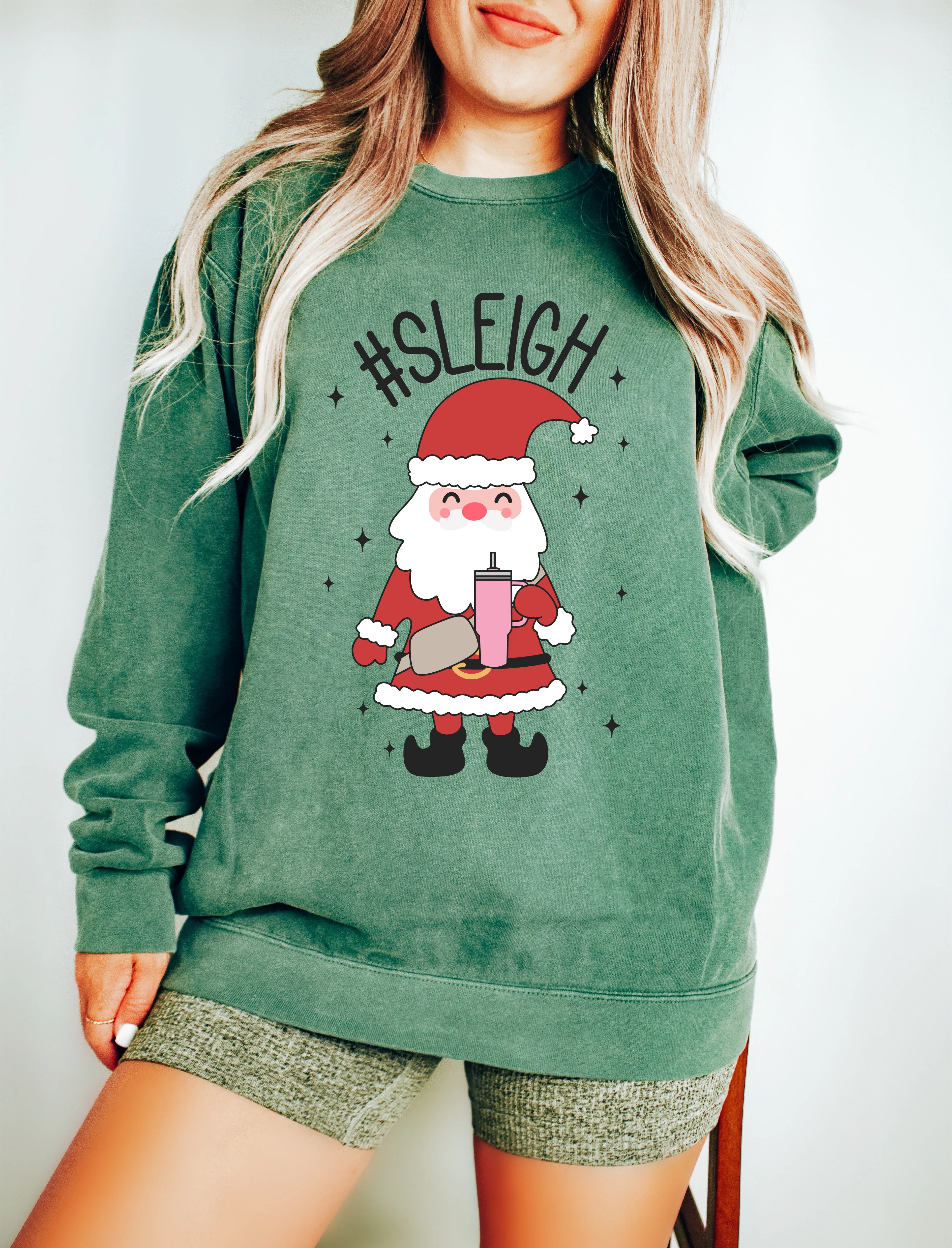 Comfort Colors Sleigh Sweatshirt/ Christmas Sweatshirt/ Adult Sizes
