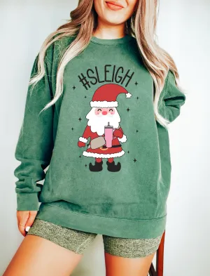Comfort Colors Sleigh Sweatshirt/ Christmas Sweatshirt/ Adult Sizes